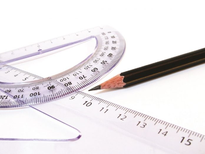 School pencil and ruler