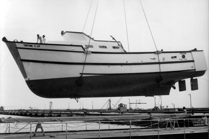 J. Louw - Triton C 27 first GRP stern trawler in the world
